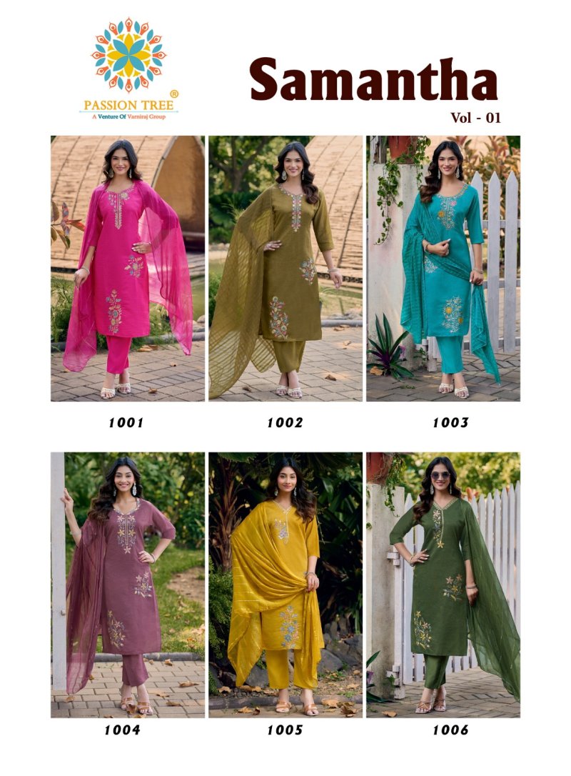 Samantha Vol 1 By Passion Tree Roman Kurti With Bottom Dupatta 